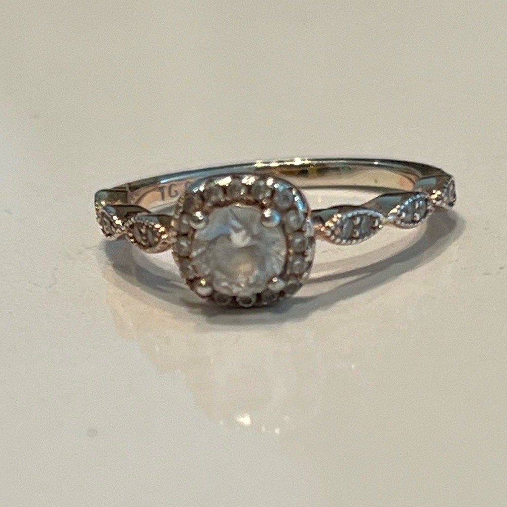 Rose Gold Plated Ring with Lab Created Diamonds